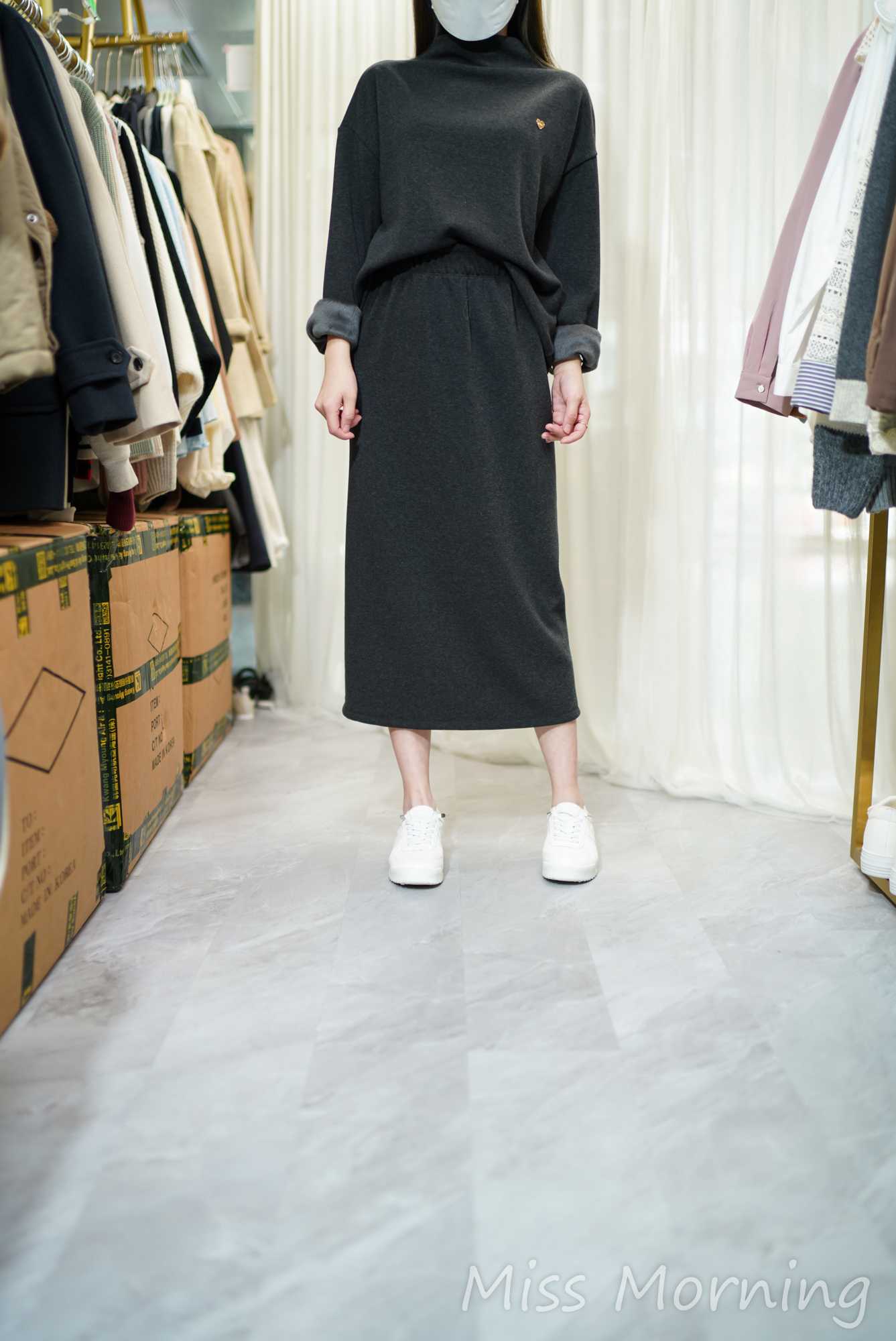 絨底簡約上衣(14361)&絨底悠閑顯瘦裙(33863)