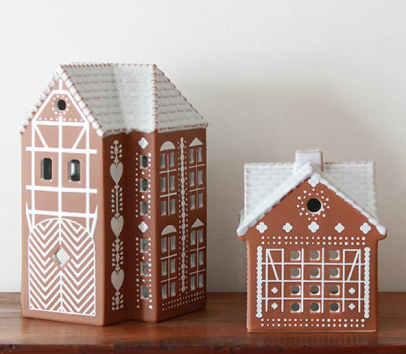 KAHLER 凱勒 薑餅 3入燈塔聖誕桌Kähler燭臺 北歐 聖誕 茶燈架