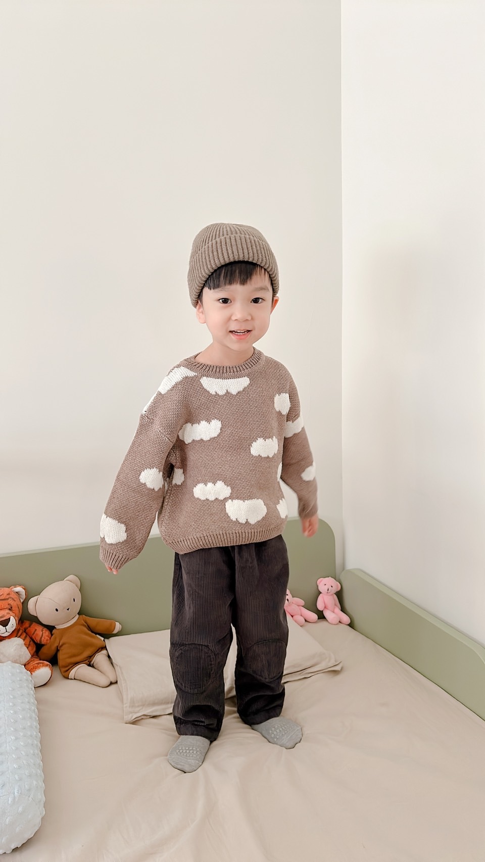 葡萄牙Play Up 羊毛咖啡雲朵上衣 - Pine