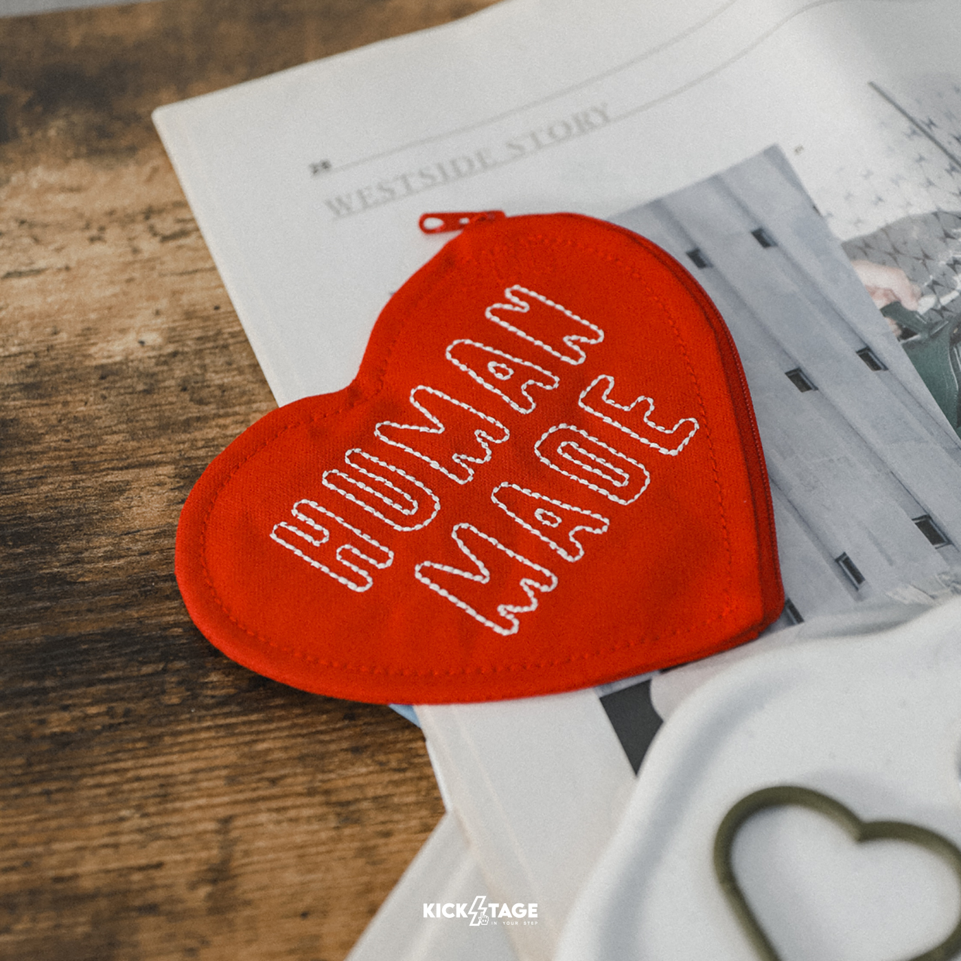 HUMAN MADE HEART BANK POUCH 紅色 刺繡愛心零錢包【HM28GD058】