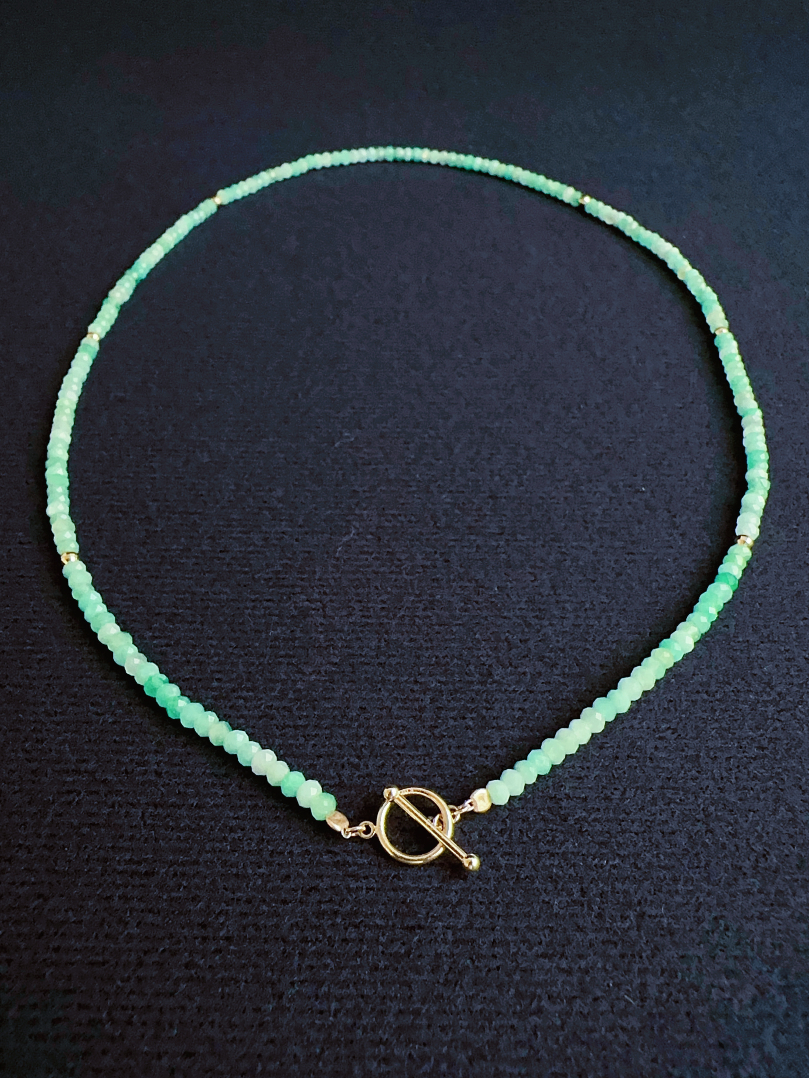 穗花T扣項鍊｜祖母綠