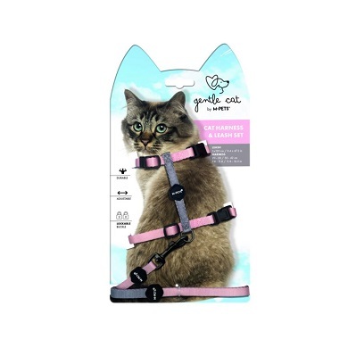 M-Pets 貓用牽引繩 - 粉灰色