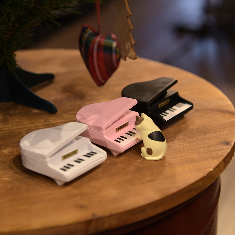 076 彈鋼琴的蕭邦貓 鋼琴貓 三角鋼琴模型擺飾 生日禮物 擺件