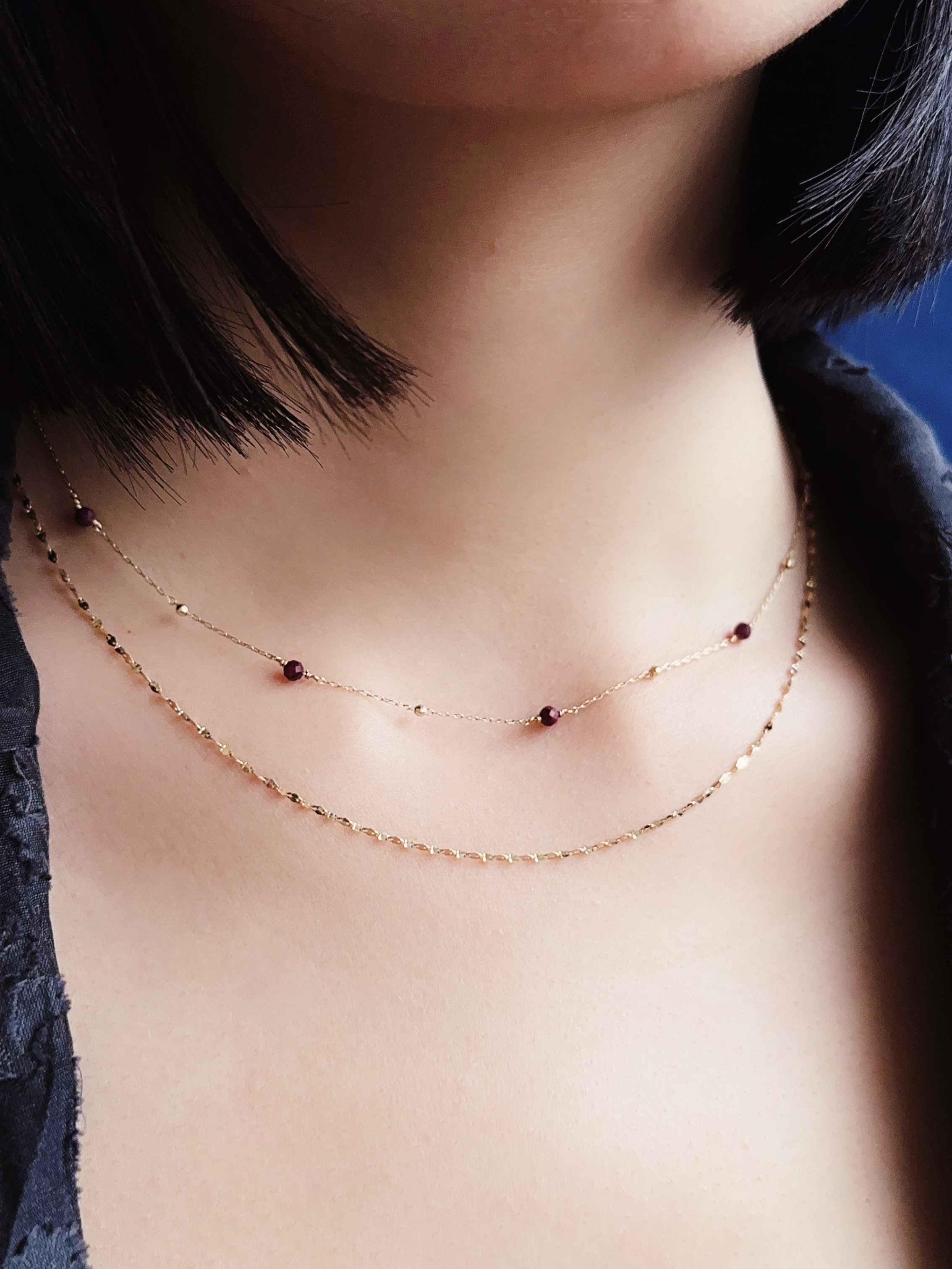 穗花雙鍊項鍊｜紅寶石