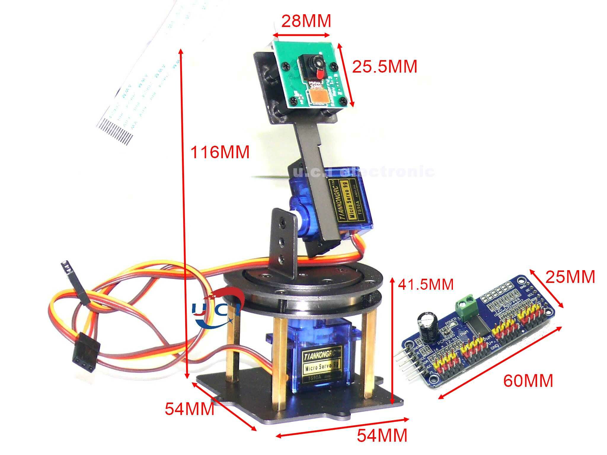 【UCI電子】(Z-1) 二維舵機 二維電動雲台 舵機雲台模組支架 二自由度舵機視覺雲台AI視覺開發 樹莓派系列