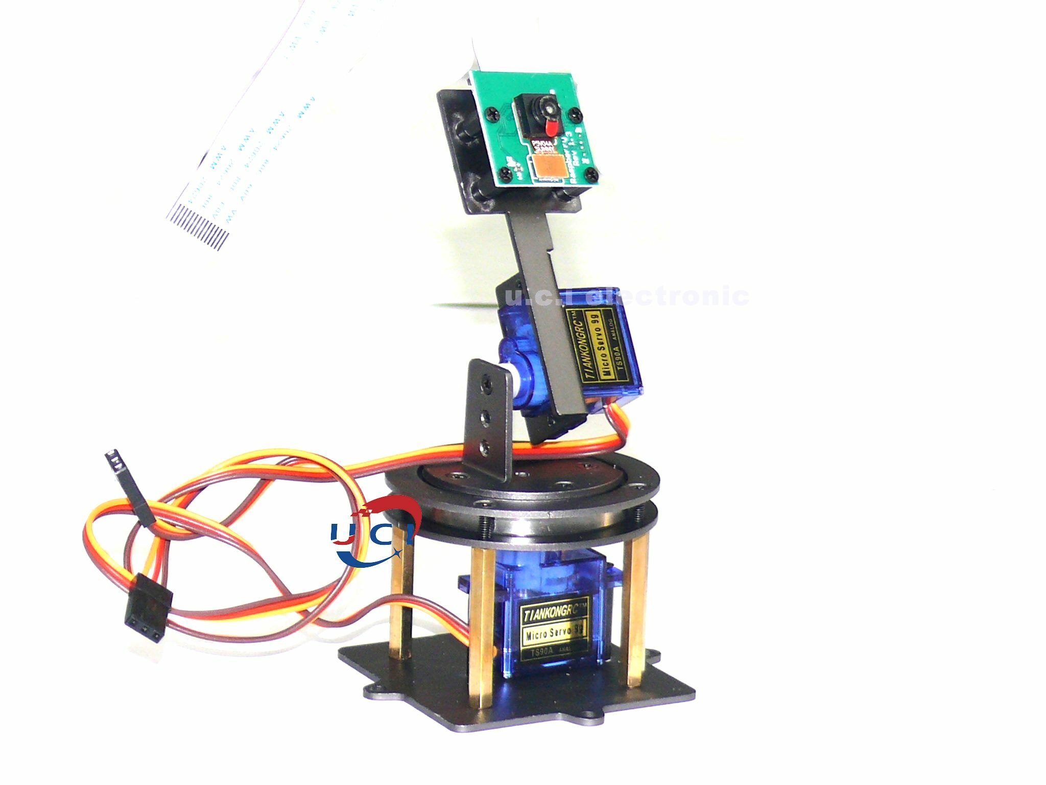 【UCI電子】(Z-1) 二維舵機 二維電動雲台 舵機雲台模組支架 二自由度舵機視覺雲台AI視覺開發 樹莓派系列