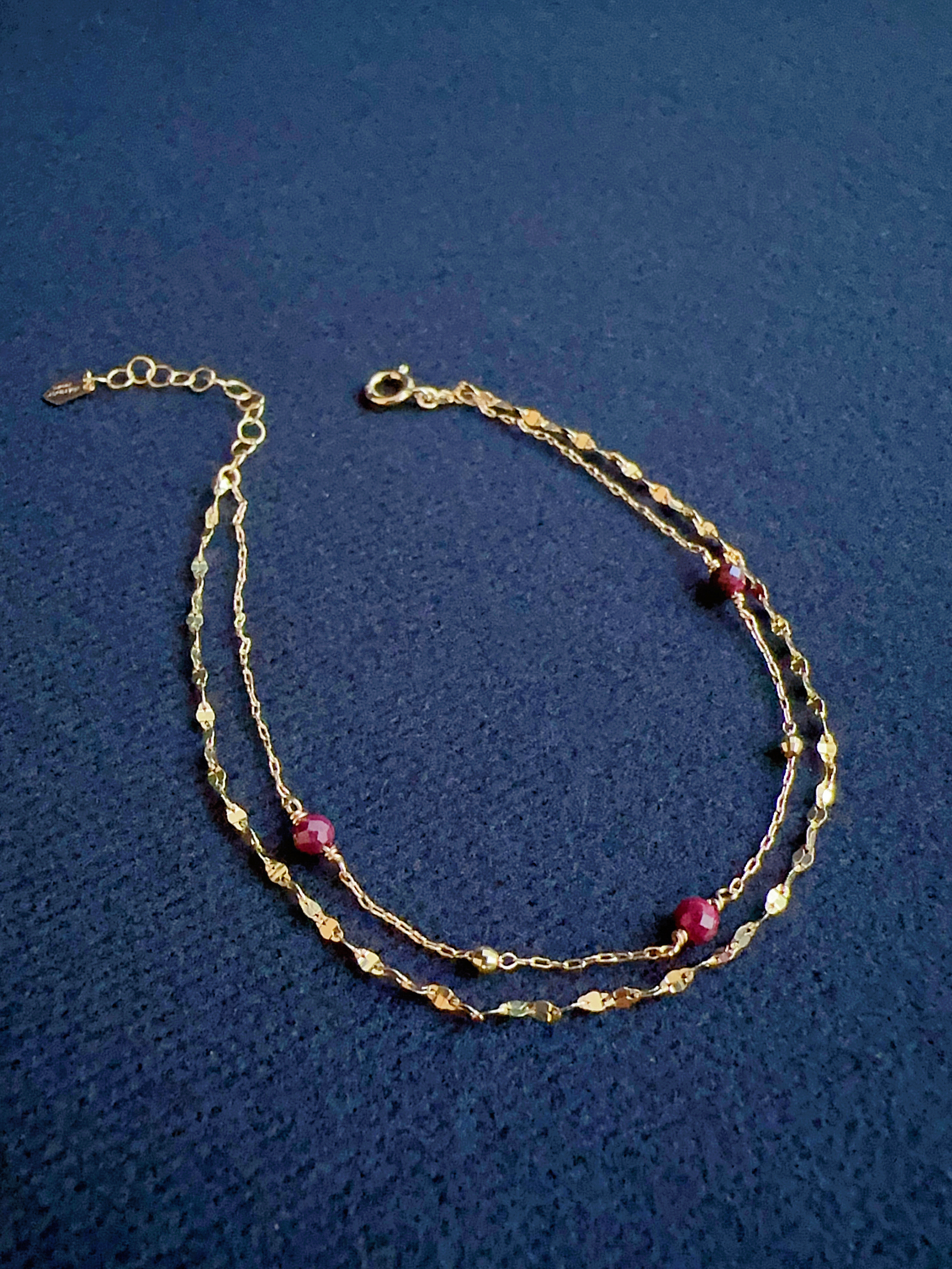 穗花雙鍊手鍊｜紅寶石