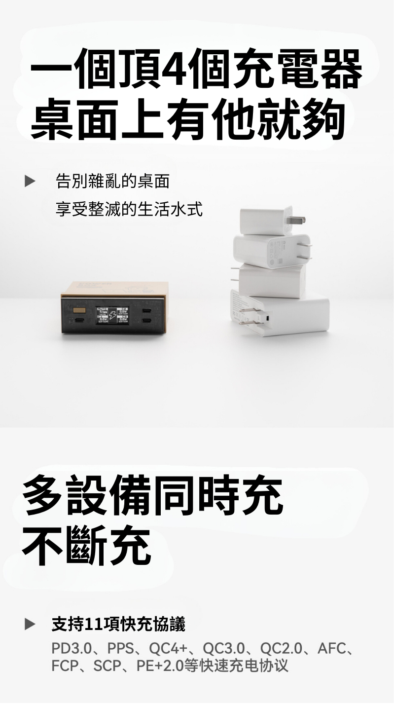 Finerworld x Tegic 130W 快速充電座 (適用MacBook、iPhone、電腦遊戲玩家)