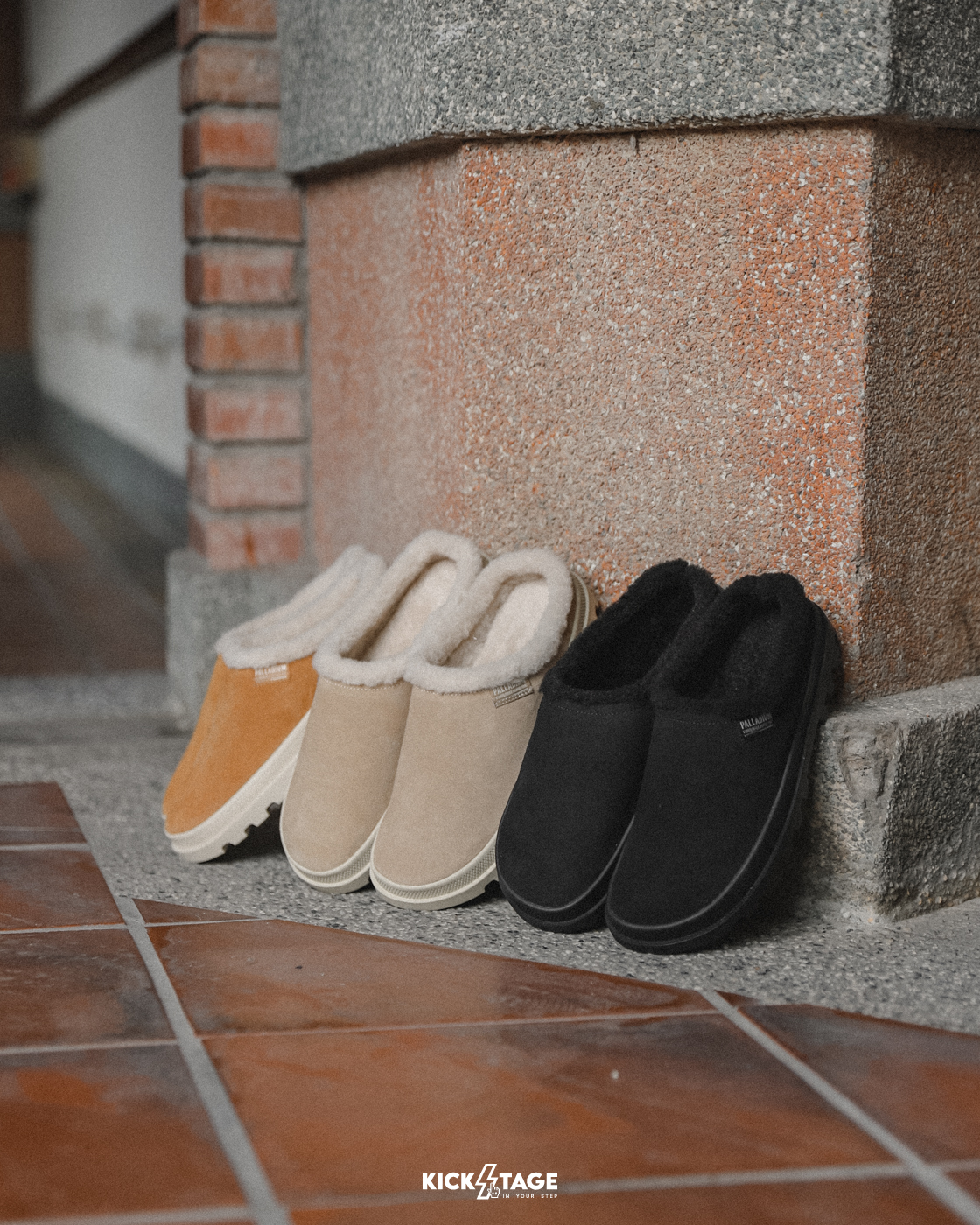 **特價商品售出無退換**女鞋 PALLADIUM PALLADUNE MULE WARM 黑 棕白 米白 軍綠 麂皮 毛絨 防潑水 穆勒鞋 拖鞋【74337】