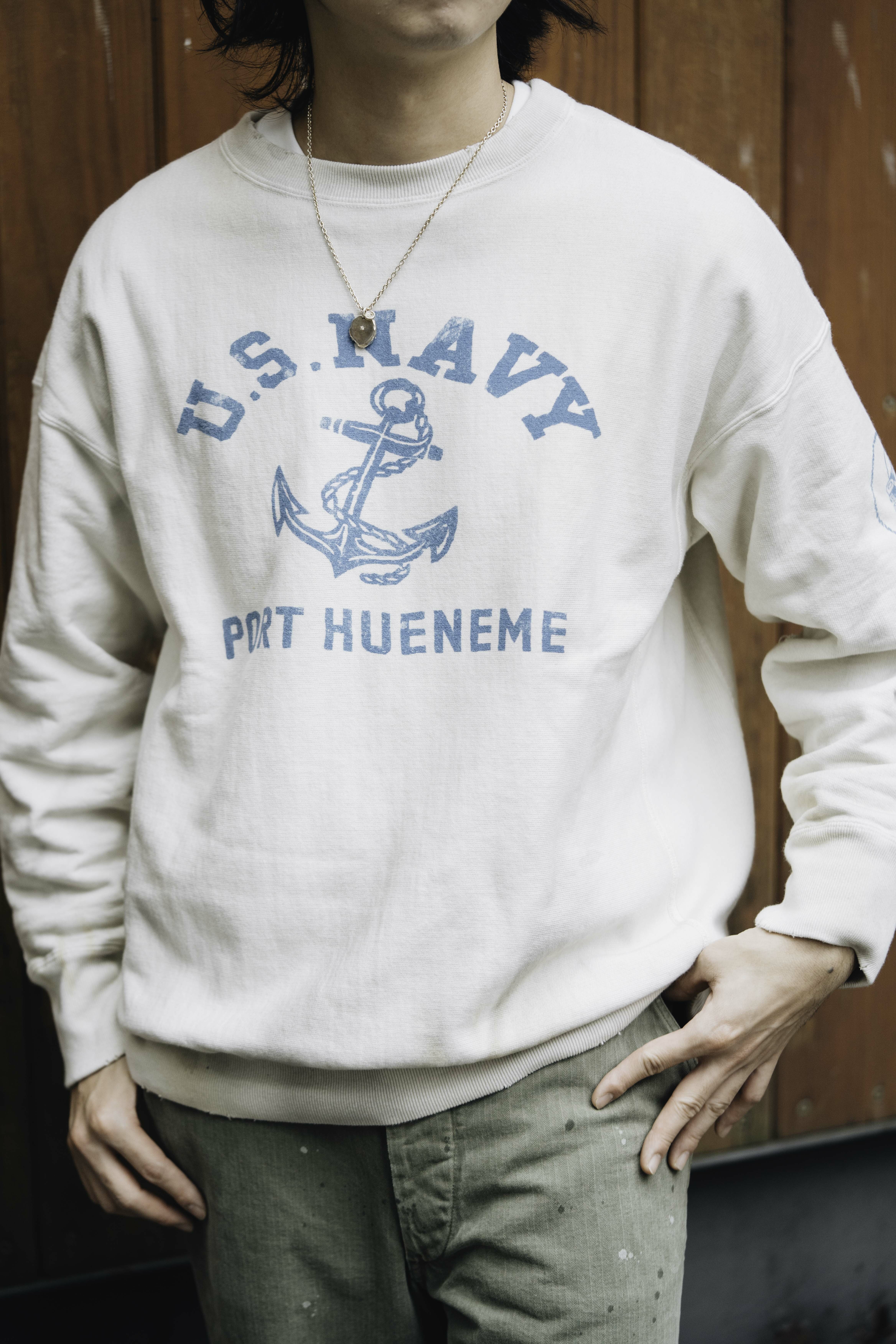 【BOW WOW】USN SEEBEES SWEATSHIRTS AGING BOW WOW - USN SEEBEES SWEATSHIRTS AGING / WHITE AGING