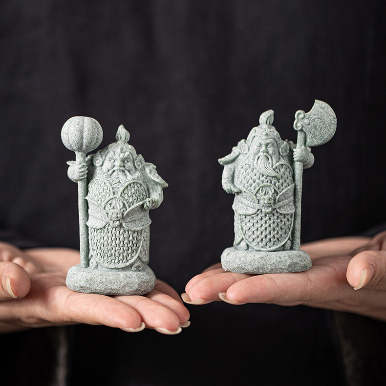 【國潮】青砂石-哼哈二將戶宅門神-哼哈二將