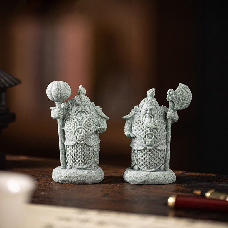 【國潮】青砂石-哼哈二將戶宅門神-哼哈二將