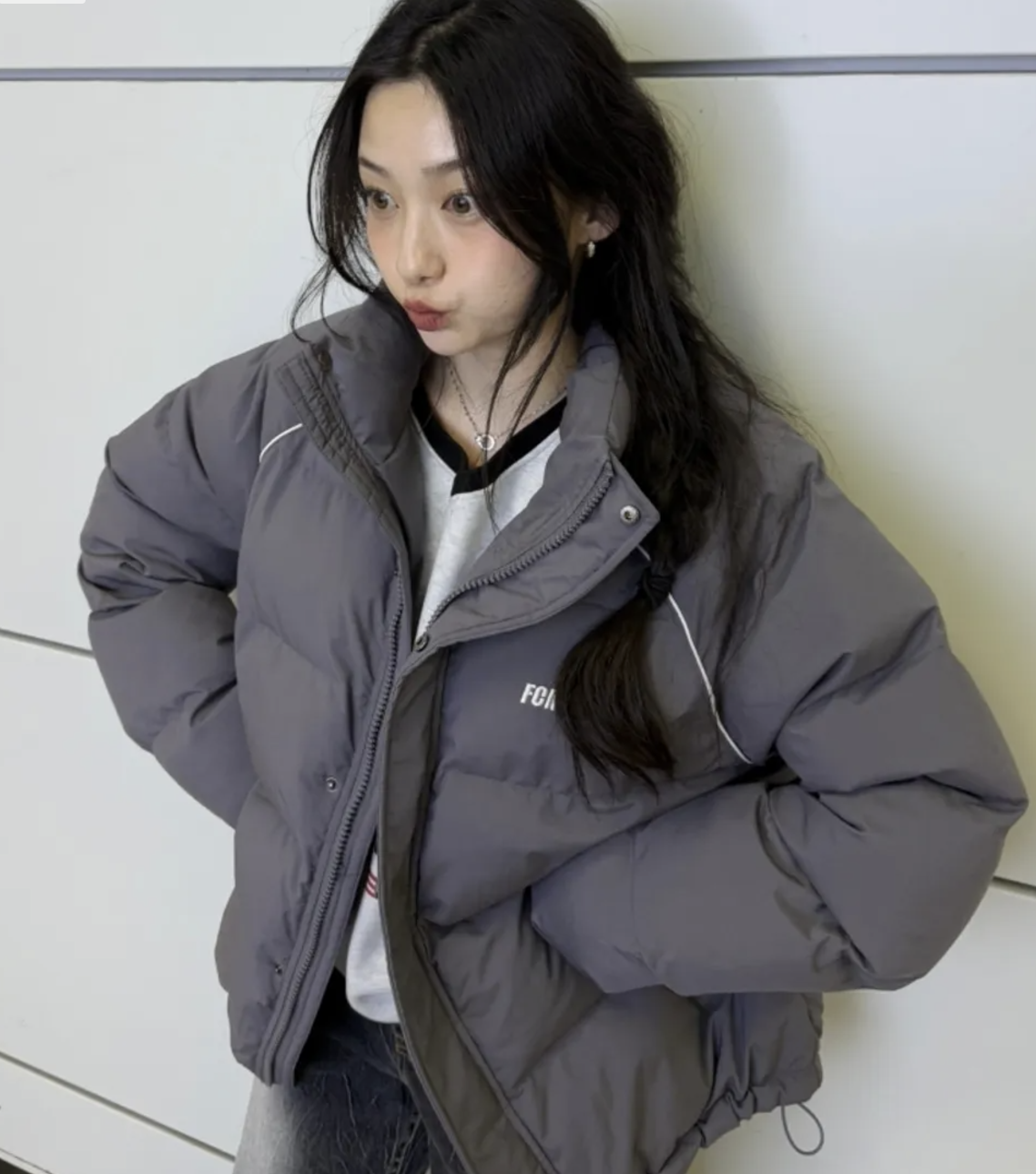 韓國連線🇰🇷 FCMM 小Logo羽絨外套 外套 灰色 黑色 奶油白色/預購