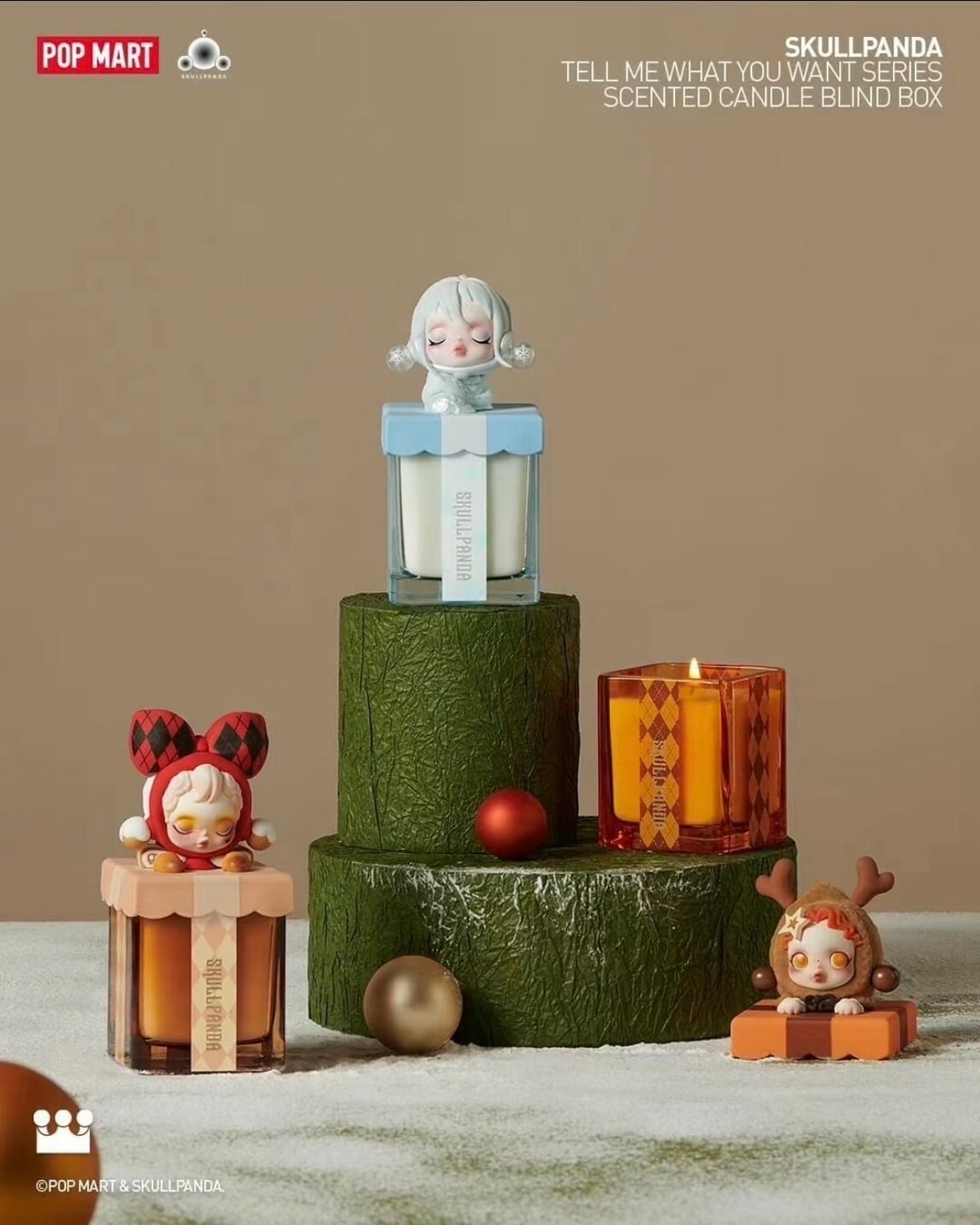 <官方正版授權> POPMART SKULLPANDA 許願時間到系列 香氛蠟燭盲盒 SP 泡泡瑪特 手辦 聖誕節