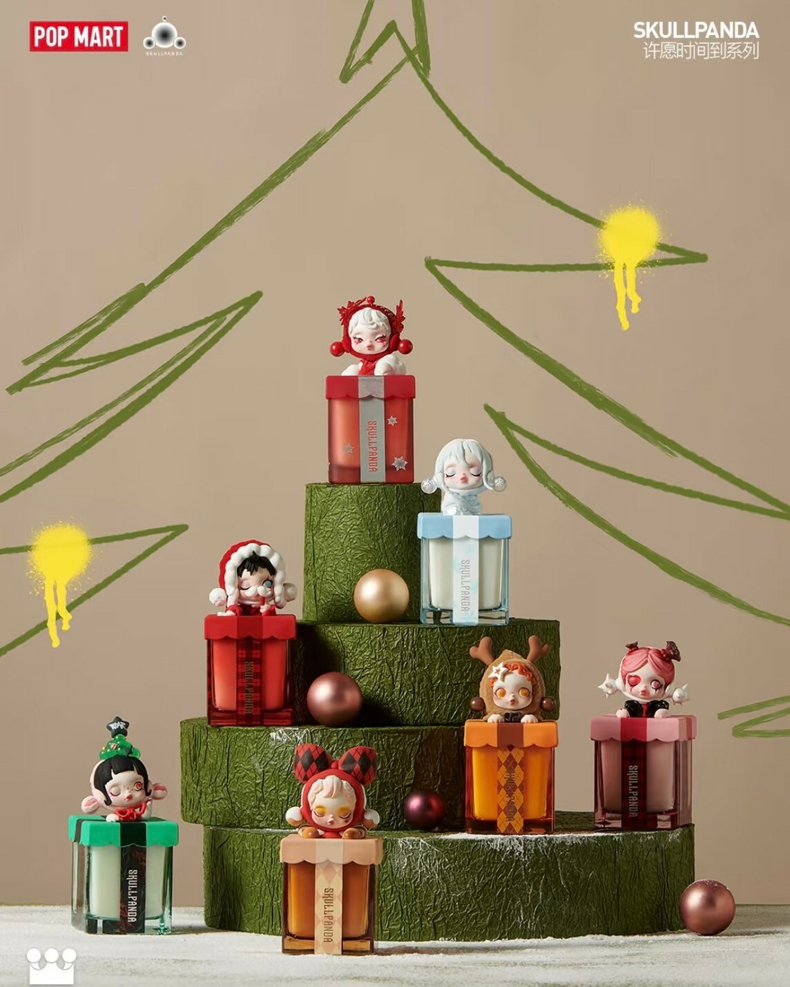 <官方正版授權> POPMART SKULLPANDA 許願時間到系列 香氛蠟燭盲盒 SP 泡泡瑪特 手辦 聖誕節