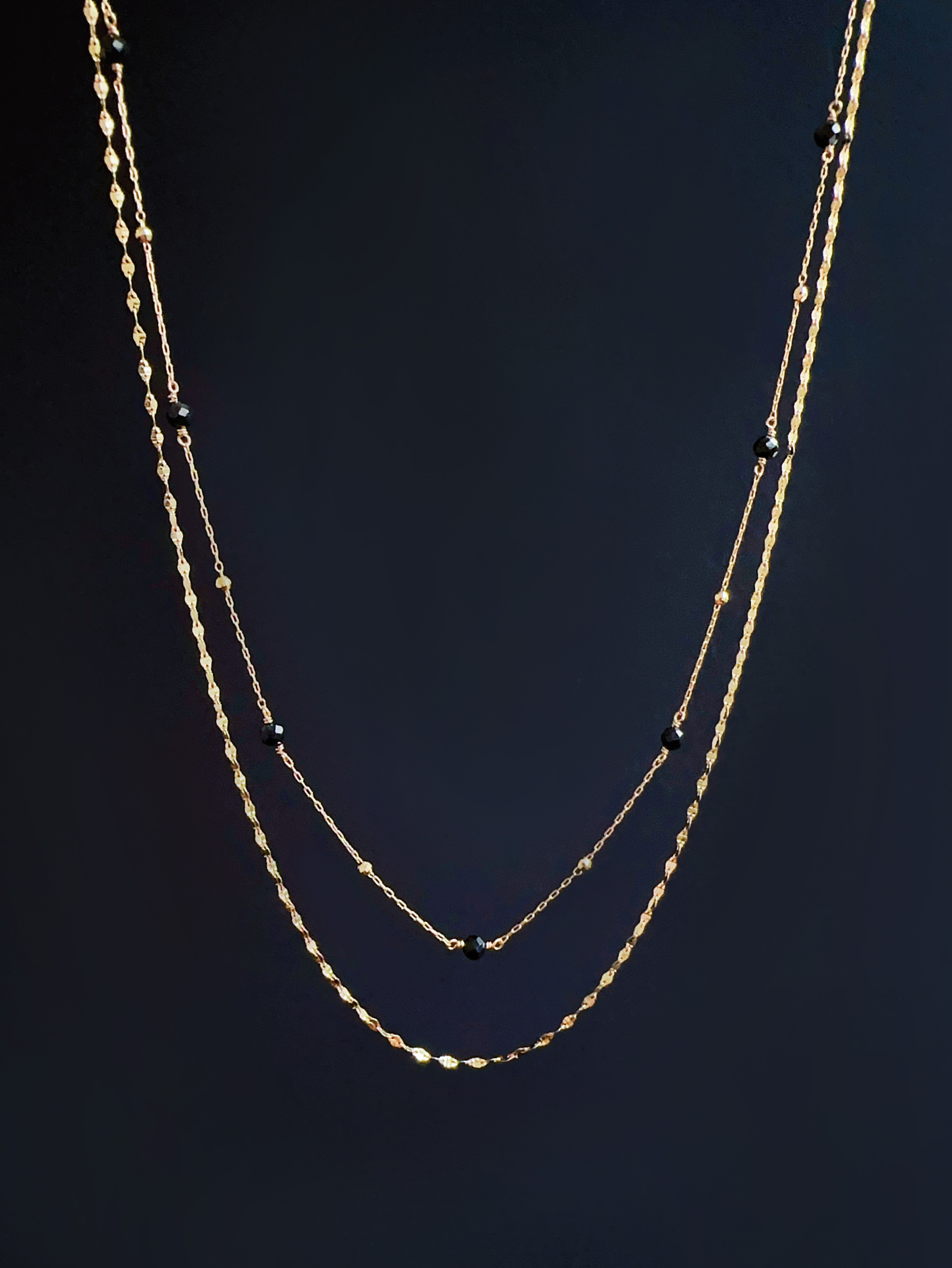 穗花雙鍊項鍊｜藍寶石