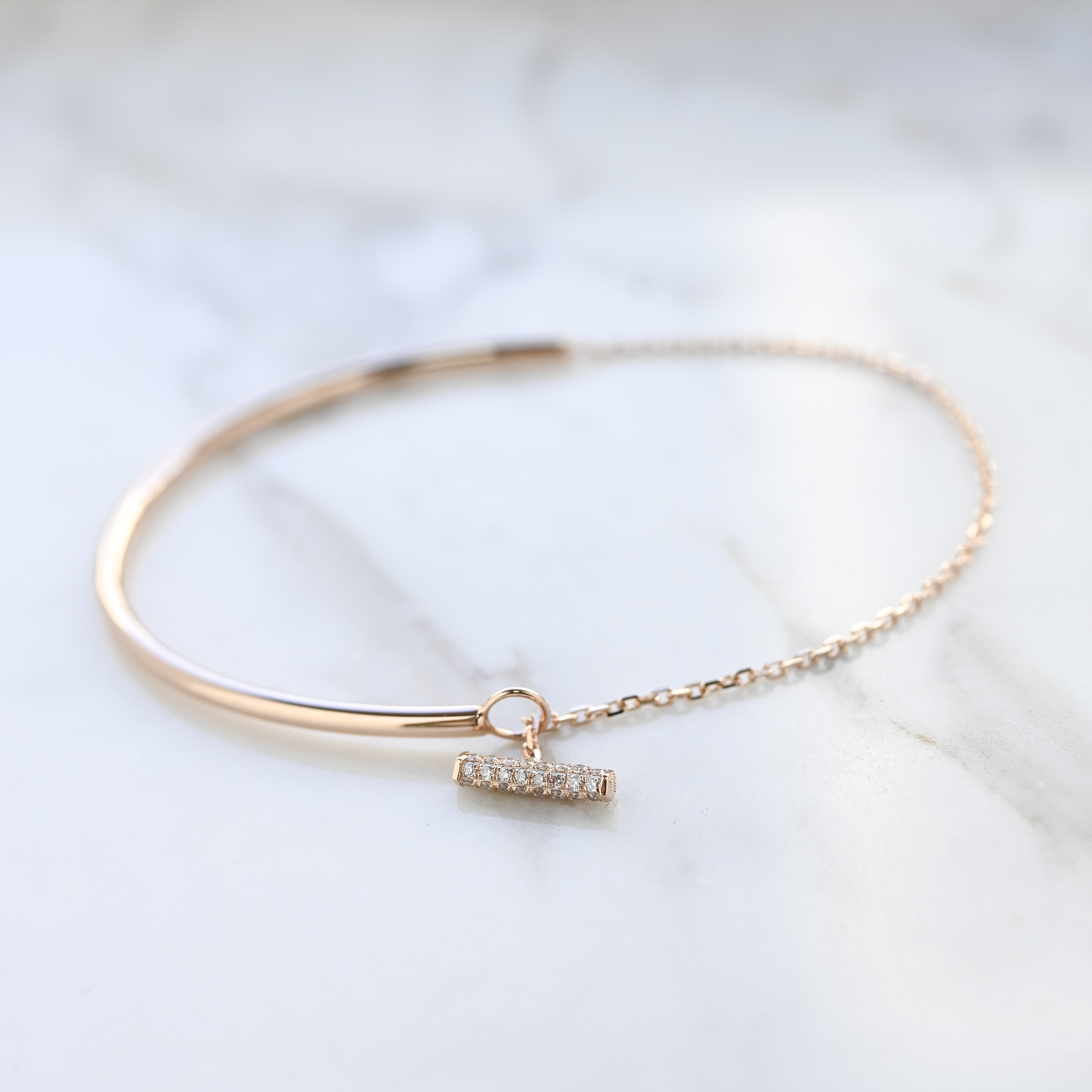 18K Diamond Semi-bangle