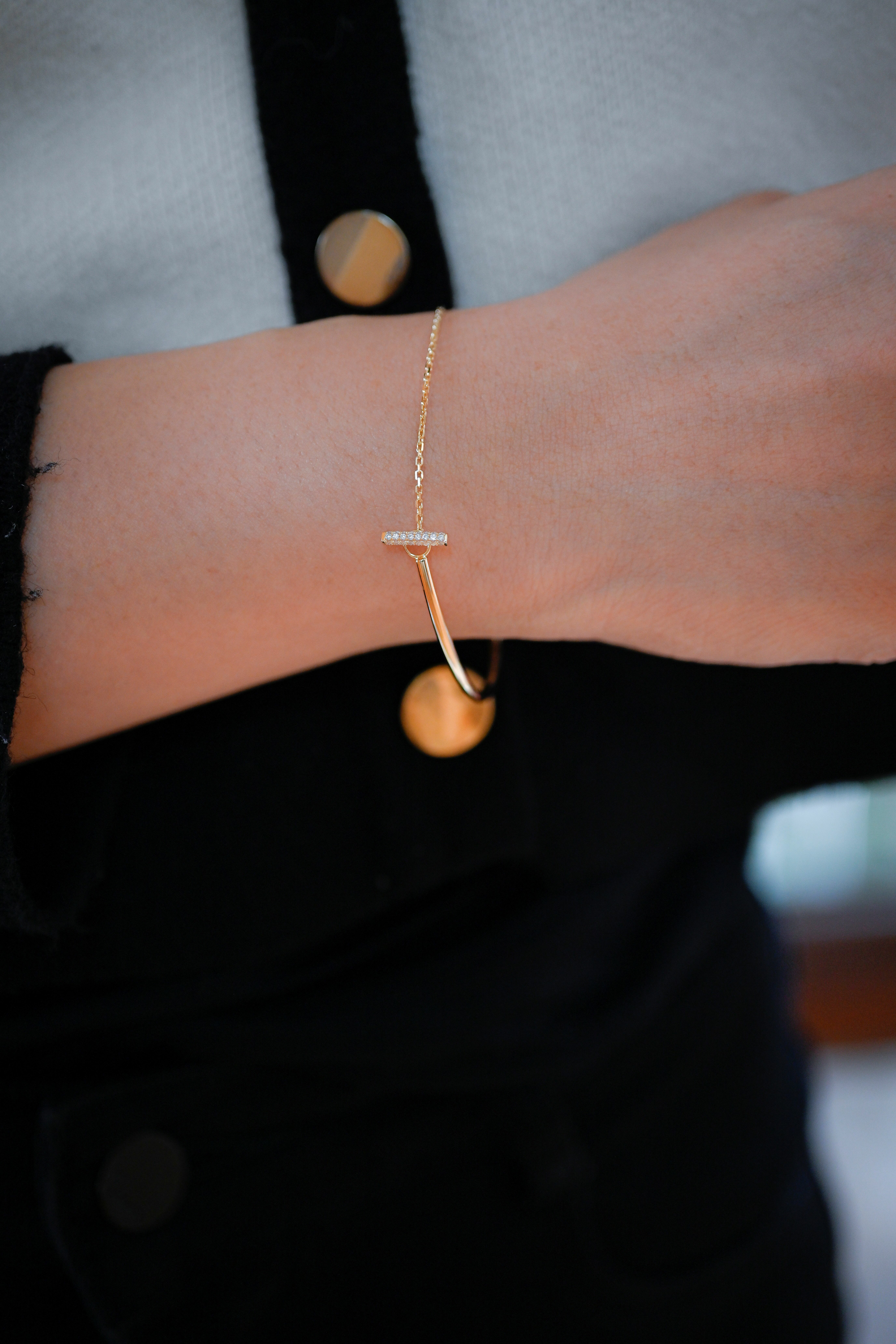 18K Diamond Semi-bangle