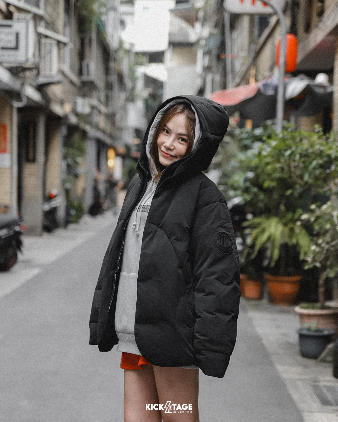 男女款 PALLADIUM DOWN JACKET 黑色 奶灰色 短版 羽絨 夾克 外套【1010581】