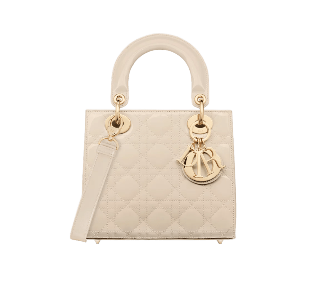 DIOR 小碼 Lady Dior 手袋漆皮Cannage 藤格紋圖案小牛皮