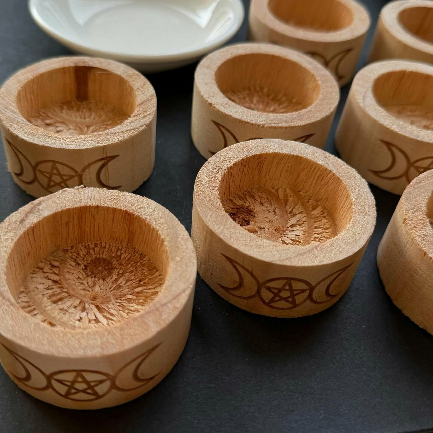 [原石] 三相月 原木燭台 / 水晶球底座