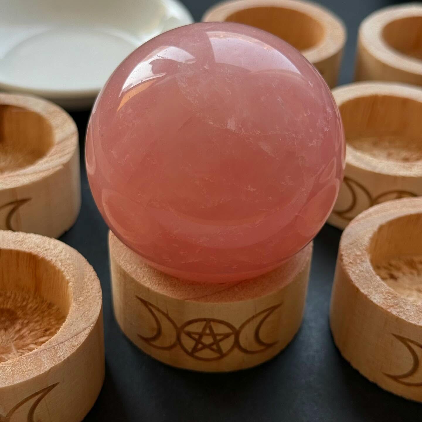 [原石] 三相月 原木燭台 / 水晶球底座