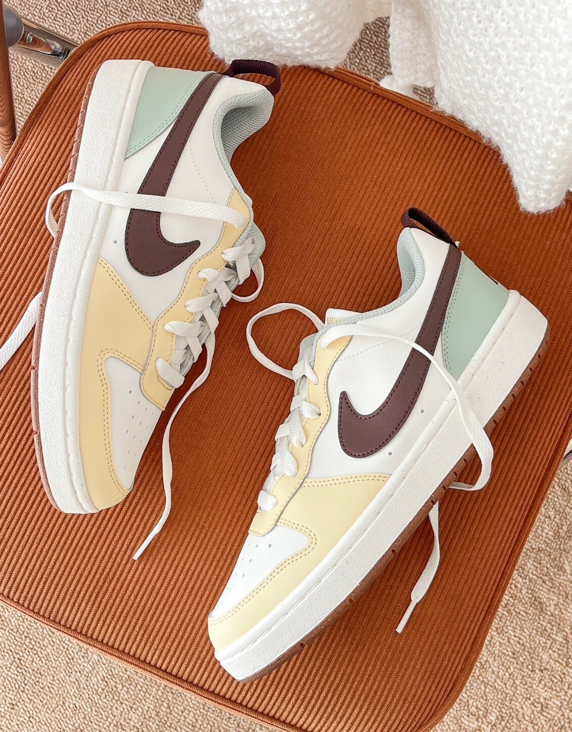 NIKE COURT BOROUGH GS 皮革 休閒鞋 椰奶咖啡 大童