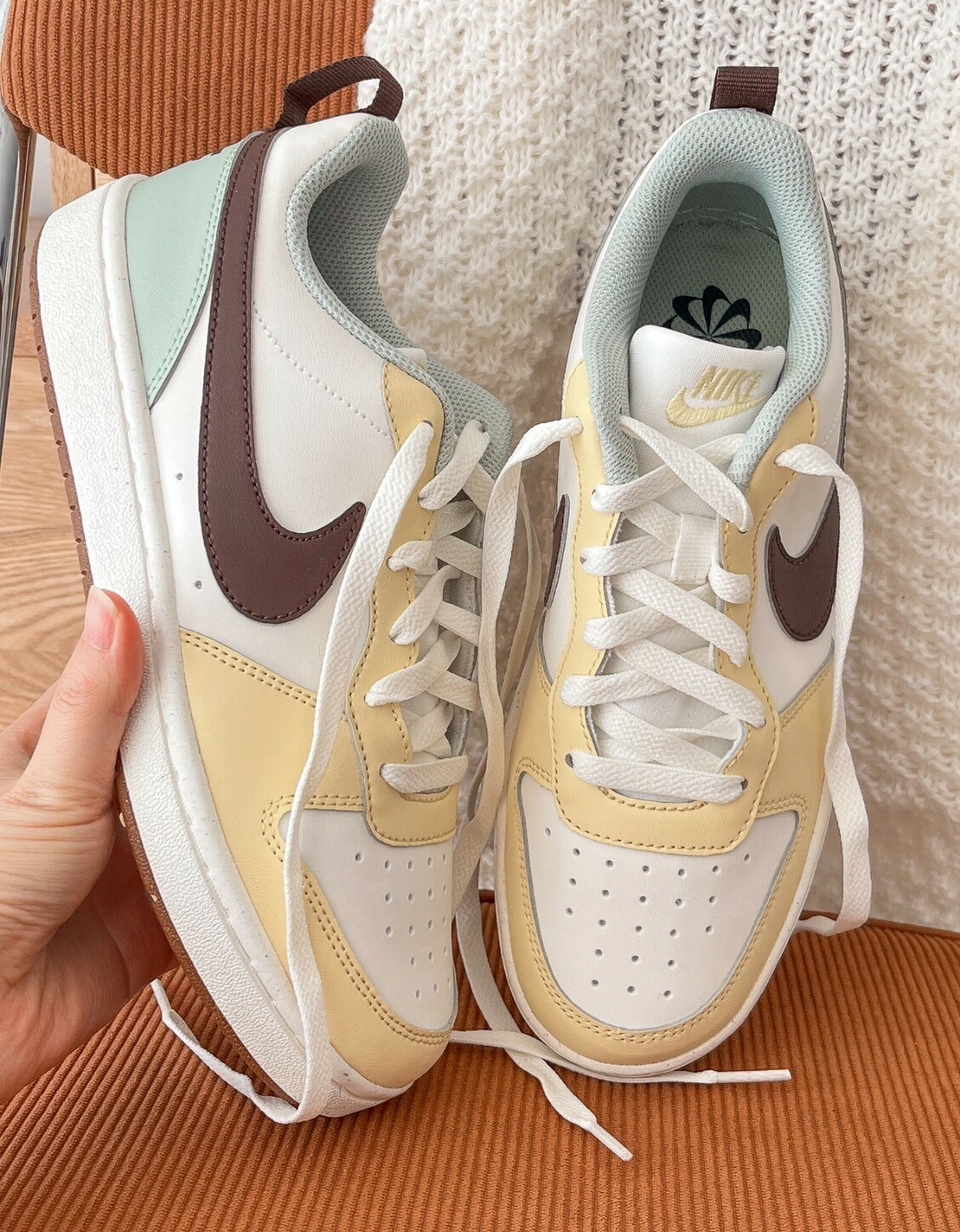 NIKE COURT BOROUGH GS 皮革 休閒鞋 椰奶咖啡 大童