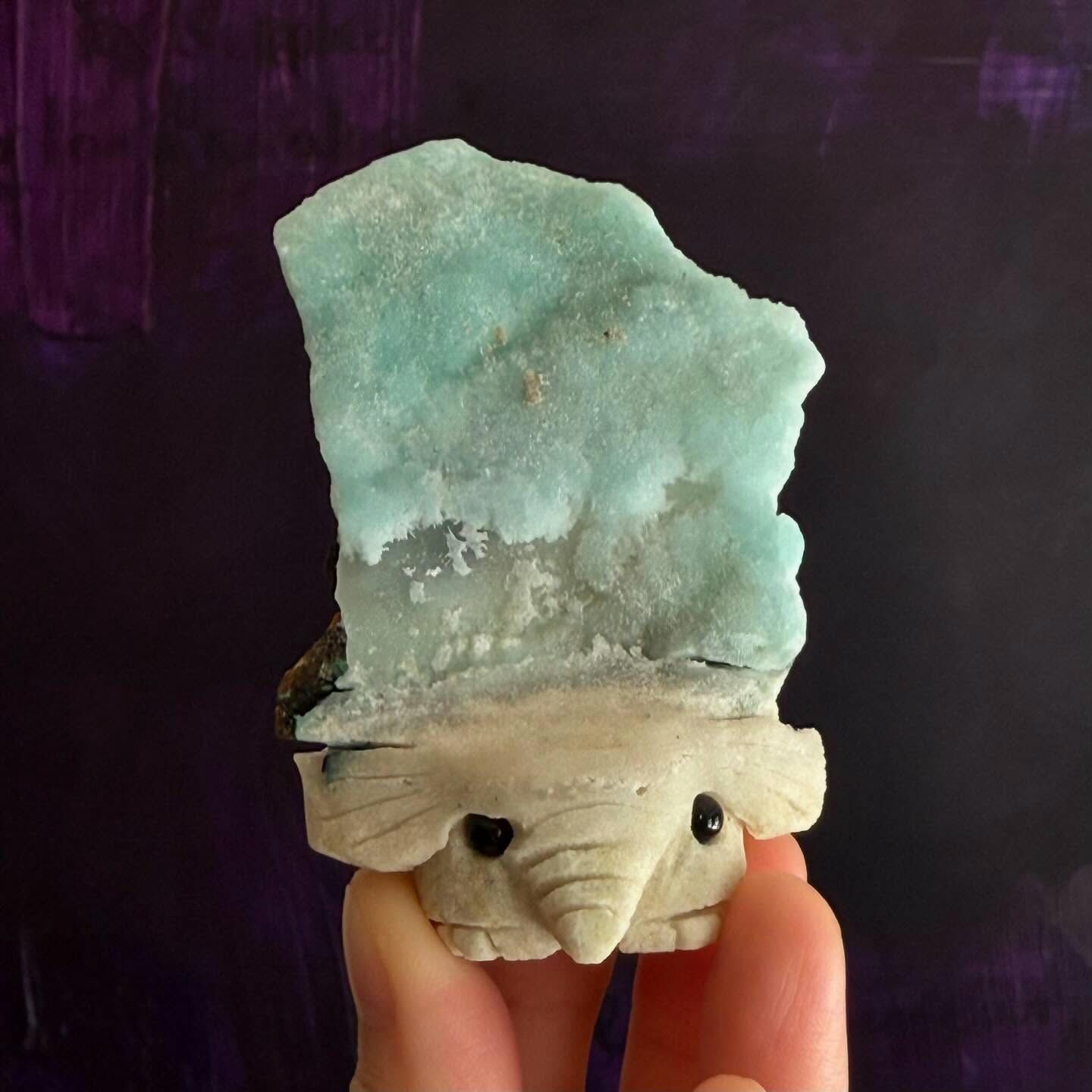 [原石] 藍色異極礦 大象擺件