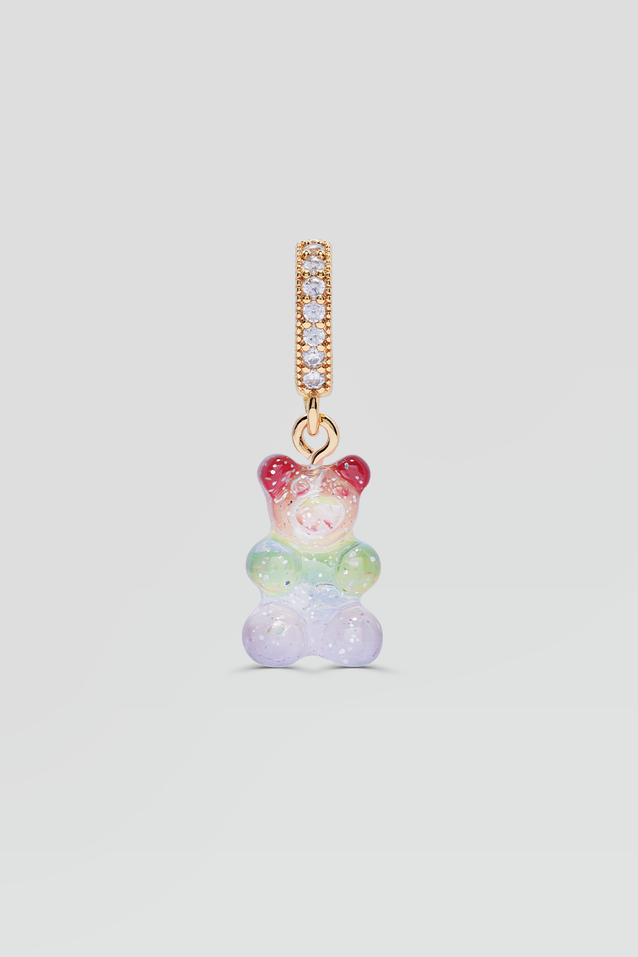Crystal Haze｜NOSTALGIA BEAR 金色鑲鑽復古彩虹小熊墜飾