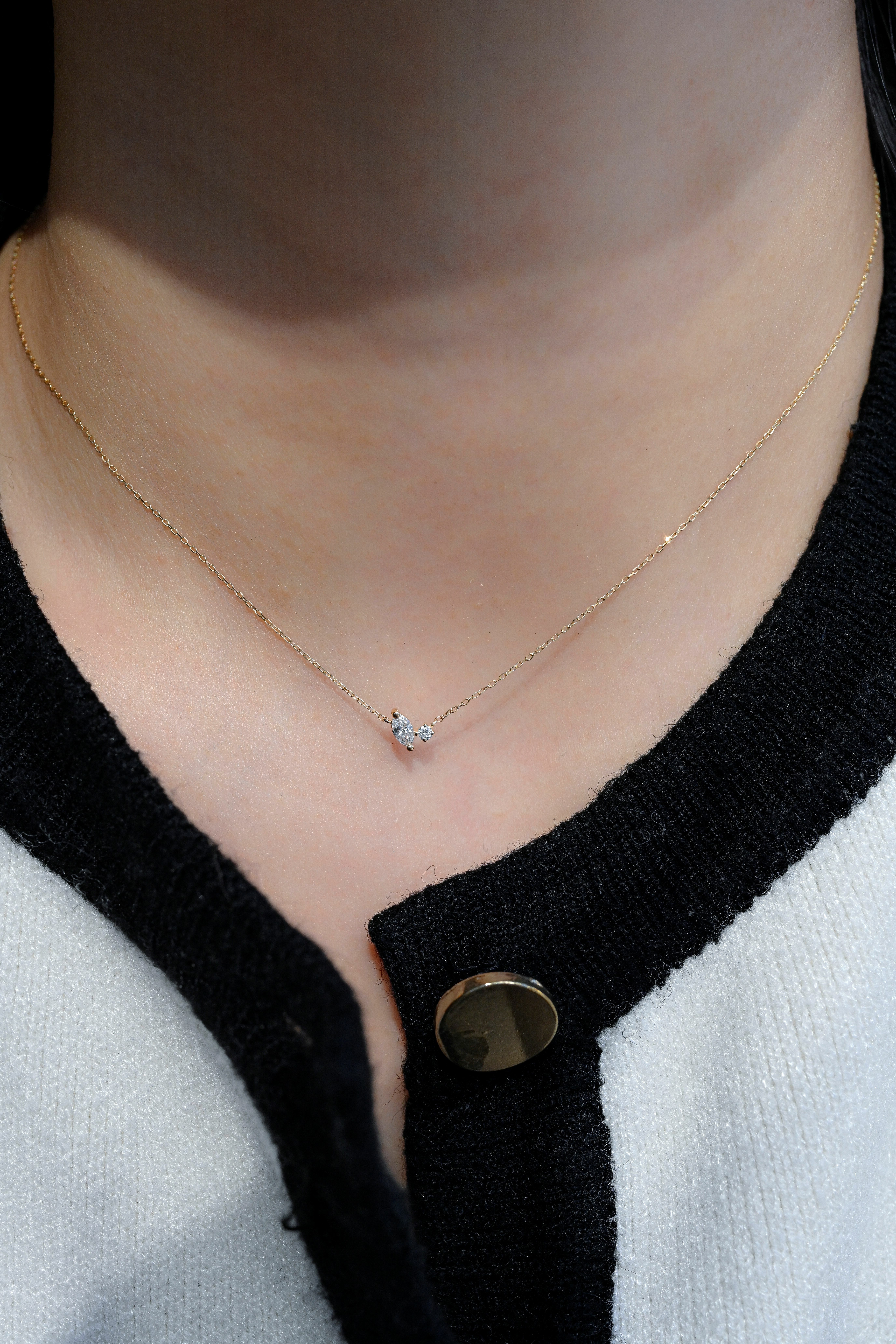 18K Marquise Diamond Necklace