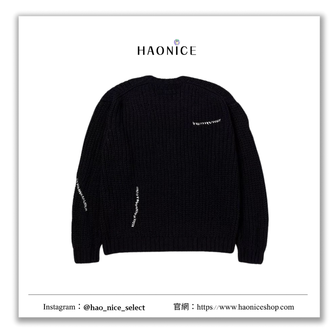 【HAO NICE】日系潮流 24SS 新款 NEIGHBORHOOD SAVAGE CREWNECK 做舊風破洞長袖 針織毛衣