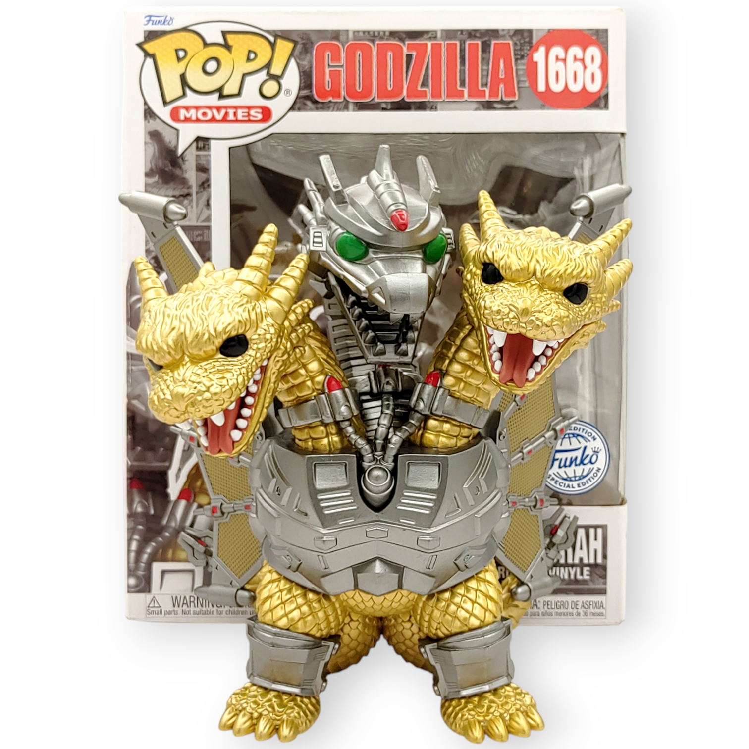 FUNKO POP <哥斯拉70週年_哥斯拉vs王者基多拉>6吋機械三頭龍基多拉-No.1668