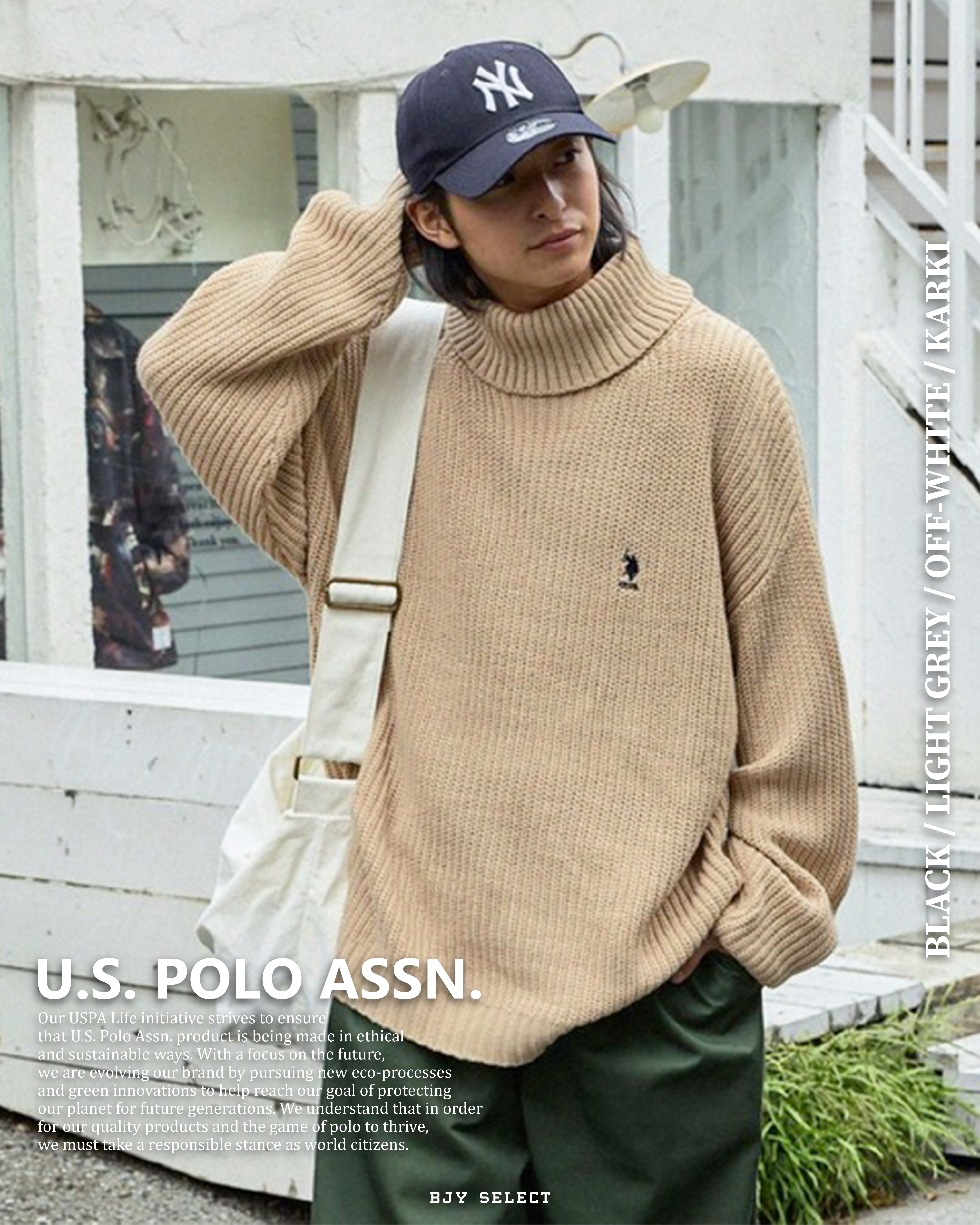 #現貨 日本限定 U.S. POLO ASSN. 高領 刺繡圓領針織衫 四色