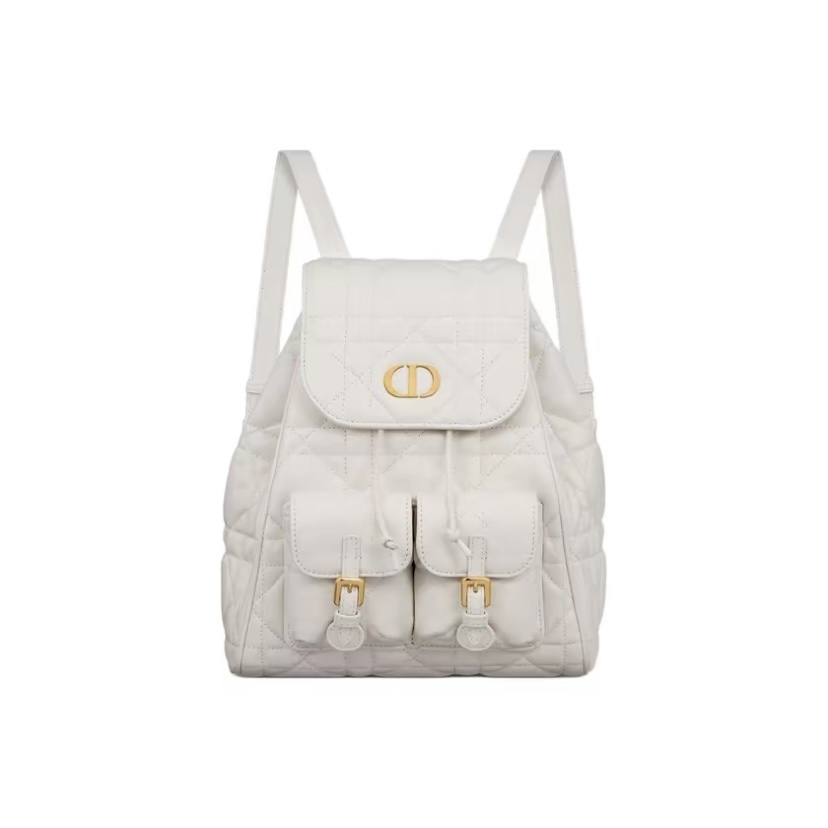 DIOR 中型 Dior Caro 雙肩背囊羊皮革超大藤格紋