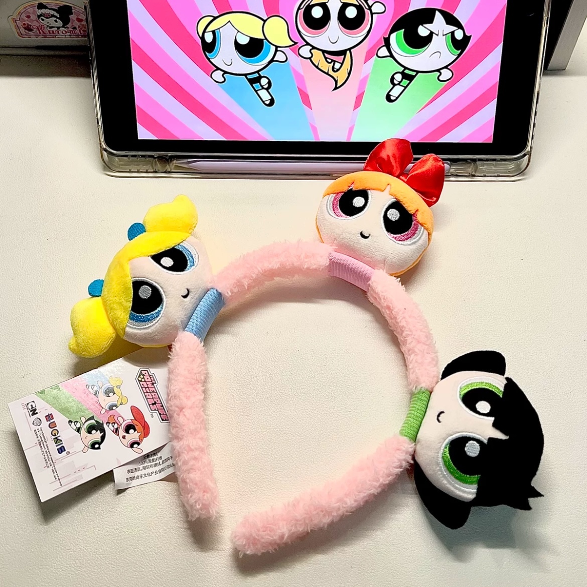 THE POWERPUFF GIRLS 飛天小女警 毛絨髮箍 洗臉必備 髮帶 / 預購