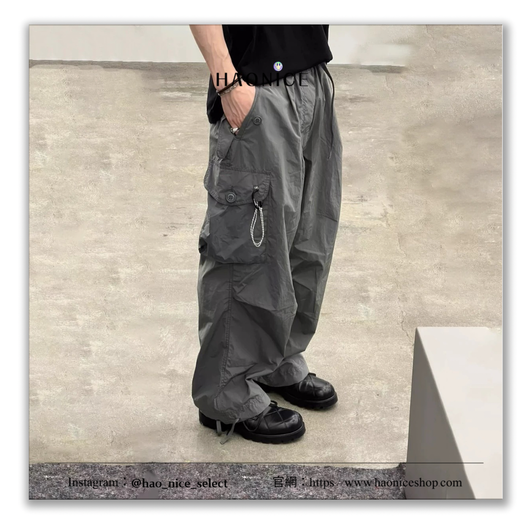 【HAO NICE】AND WANDER oversized cargo pants山系戶外風 防水多機能工裝口袋長褲