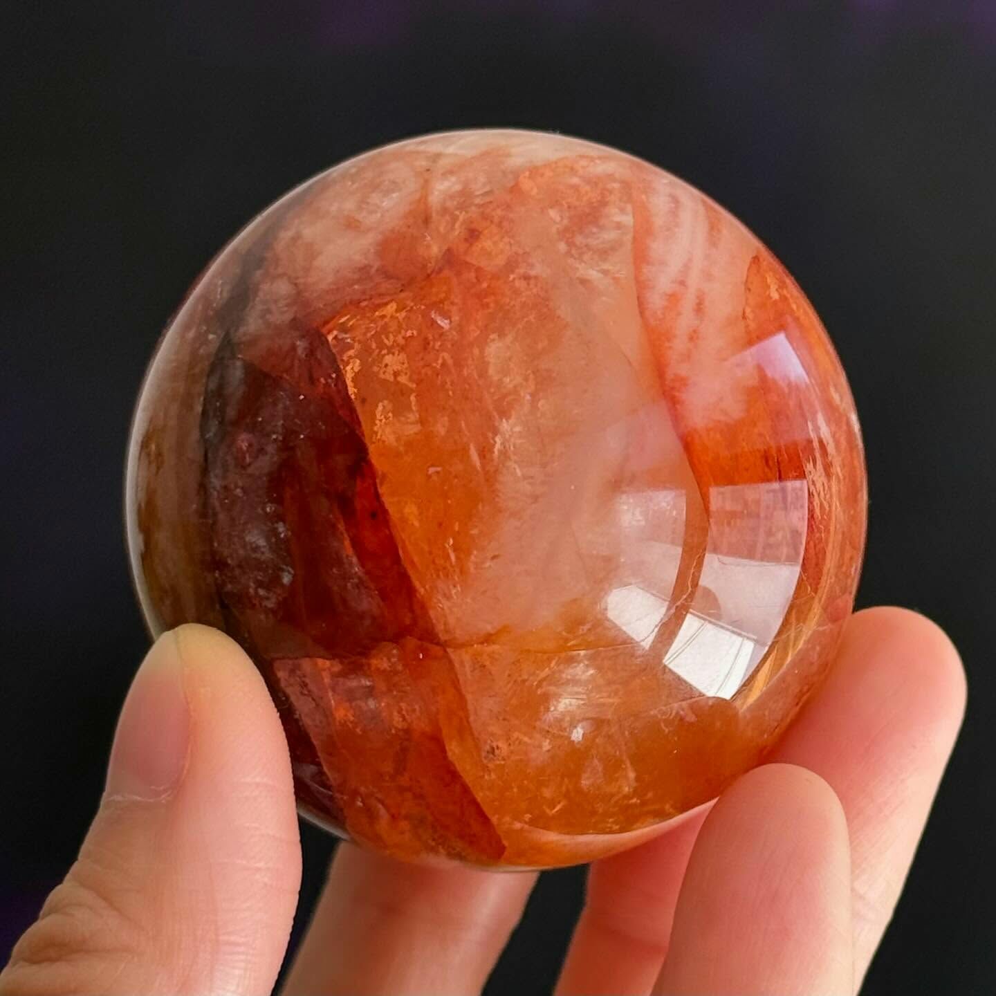 [原石] 紅膠花 水晶球