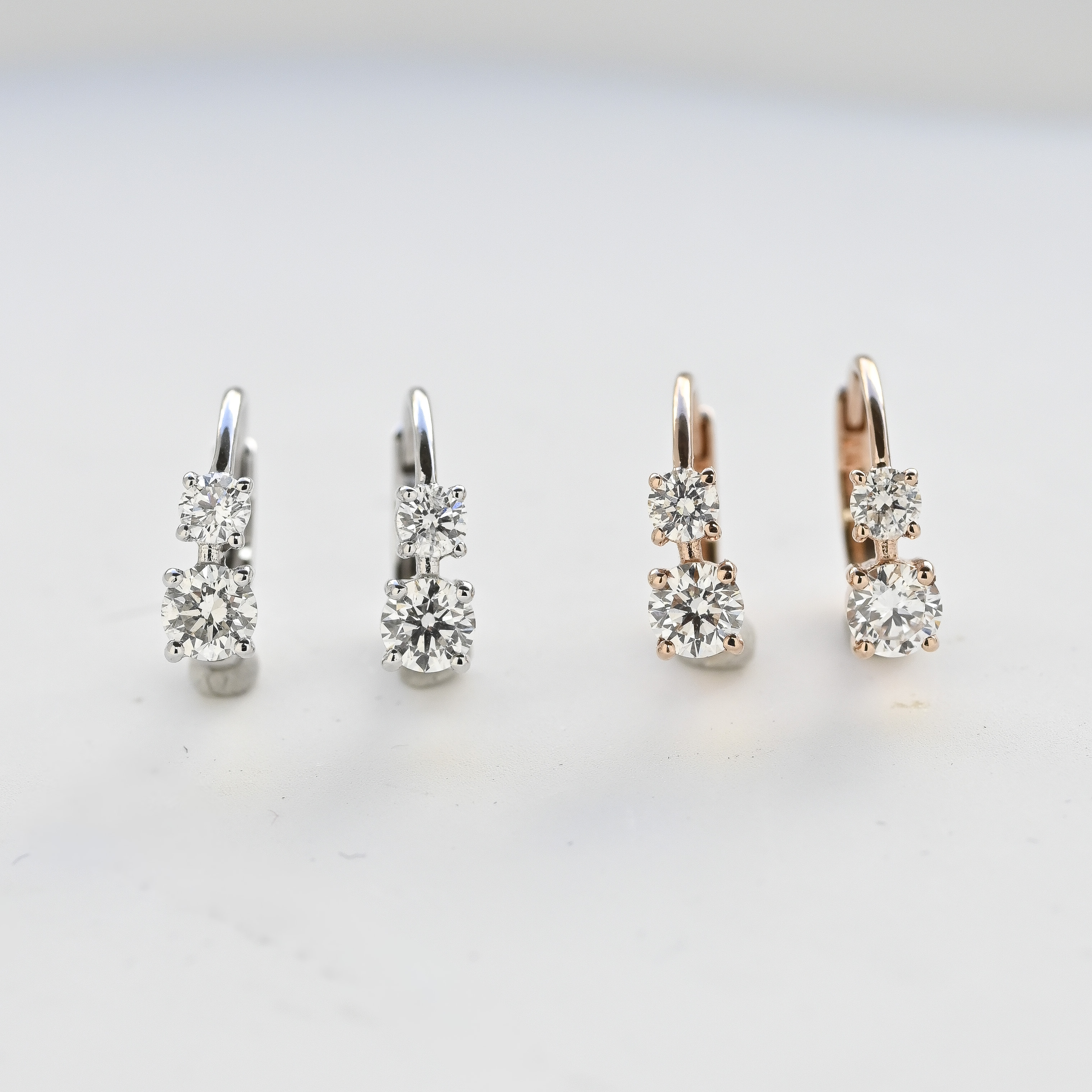 18K Double Diamond Earring