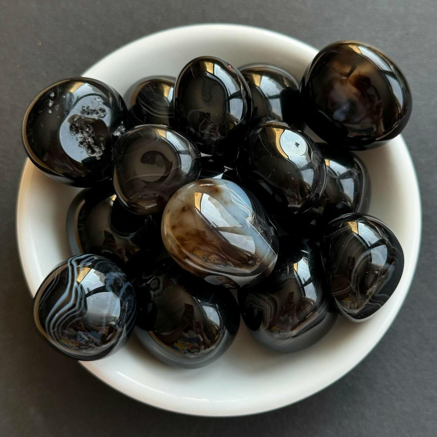 [原石] 黑瑪瑙 水晶滾石