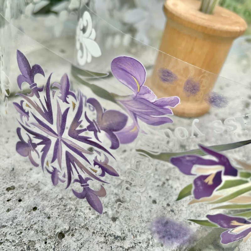 fafa製造所｜愛的使者 5.0cm 鳶尾花 植物 亮面PET紙膠帶 霓光