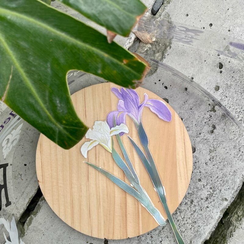 fafa製造所｜愛的使者 5.0cm 鳶尾花 植物 亮面PET紙膠帶 霓光