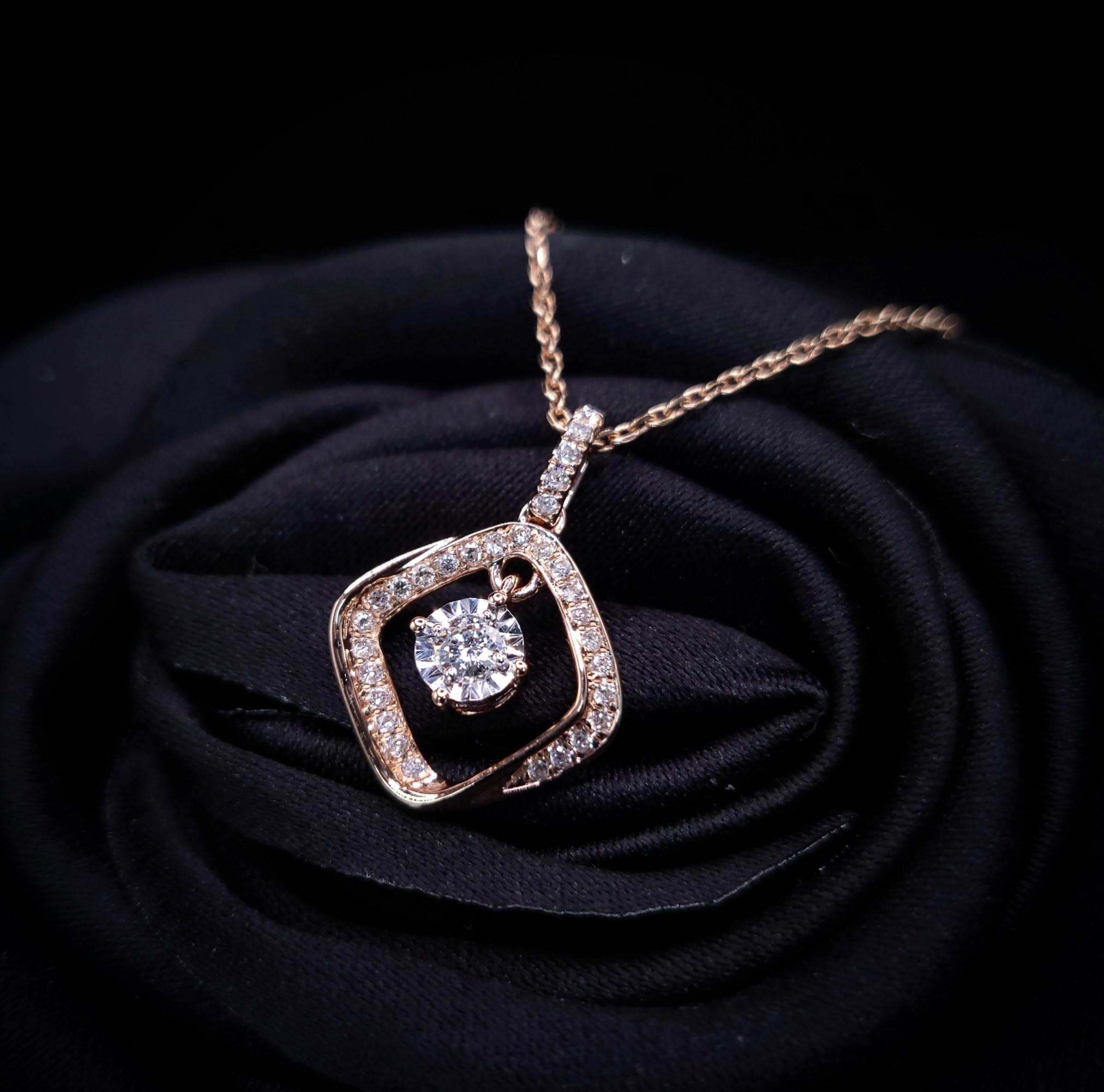 18K Rose Gold 0.20ct Diamond Pendant