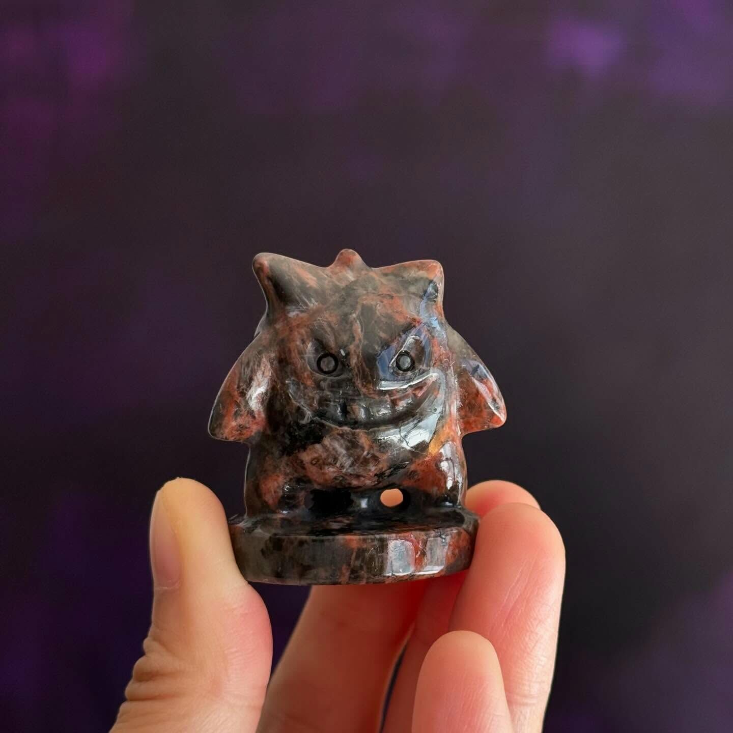 [原石] 梅花黑曜石 耿鬼 水晶擺件