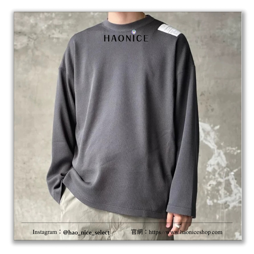 【HAO NICE】日系潮流 N.HOOLYWOOD CREWNECK 24SS新款 日產余文樂同款 華夫格風長袖 毛衣