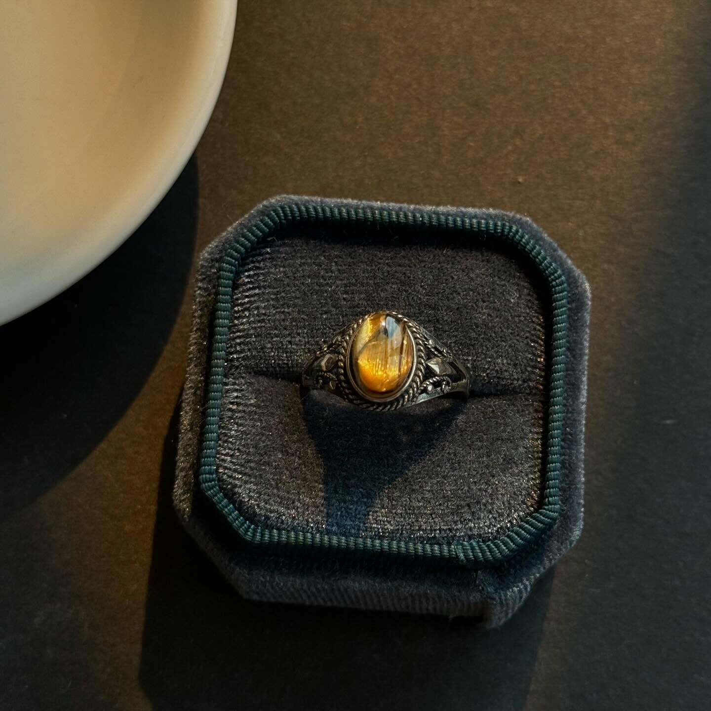 [原石] 鈦髮晶 925銀戒指 附戒盒