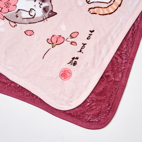 台灣吉豆貓｜祈福九貓空調毯 (櫻花與貓)