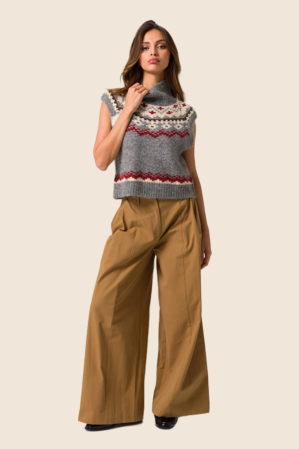 LINE & DOT - 高圓領針織背心