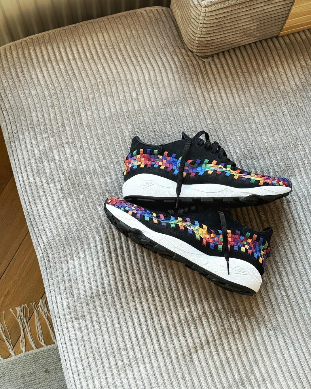 NIKE AIR FOOTSCAPE WOVEN BLACK MULTICOLOR 編織鞋 彩虹 黑色 女鞋 FB1959-002 /  現貨