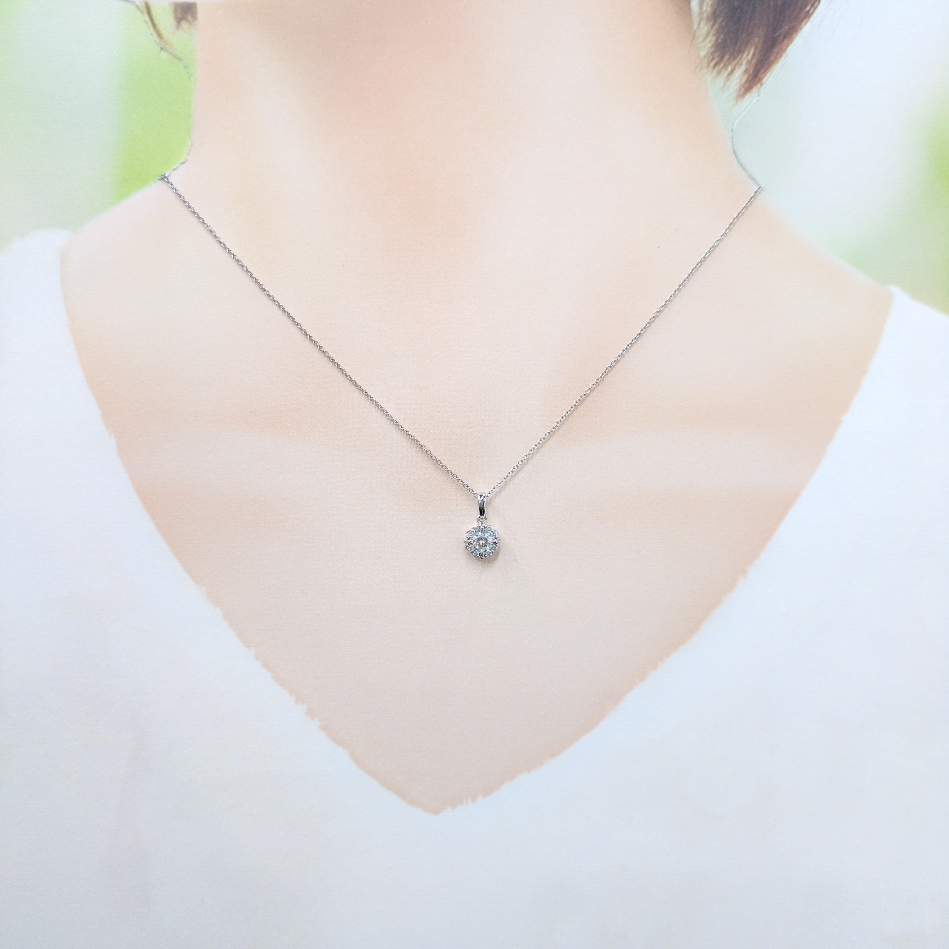 18K White Gold 0.35ct Diamond Pendant